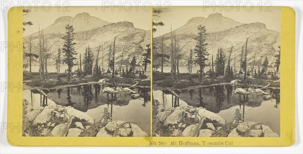 Mt. Hoffman, Yosemite, Cal., 1855/75, Kilburn Brothers, American, active 1855–1875, United States, Albumen print, stereo, 7.6 x 7.6 cm (each image), 8.2 x 17 cm (card)