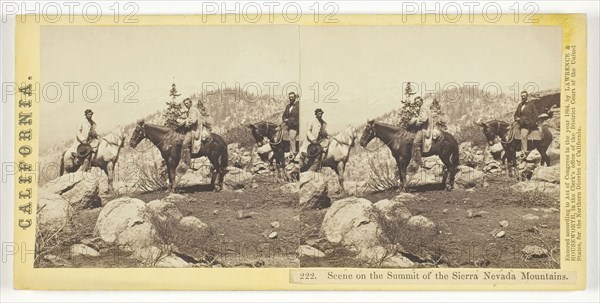 Scene on the Summit of the Sierra Nevada Mountains, California, 1864, Lawrence & Houseworth, American, active 1860s, United States, Albumen print, stereo, No. 222 from the series "California