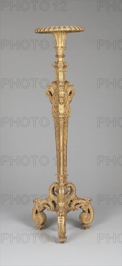 Stand for Candelabrum (Torchère), 1685/90, France, Paris, France, Carved, gessoed, and gilded oak, 81.9 × 55.2 × 41.9 cm (71 5/8 × 21 7/8 × 16 1/21 in.)