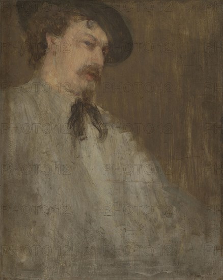 Portrait of Dr. William McNeill Whistler, 1871/73, James McNeill Whistler, American, 1834–1903, London, Oil on panel, 43.7 × 34.8 cm (17 3/16 × 13 11/16 in.)