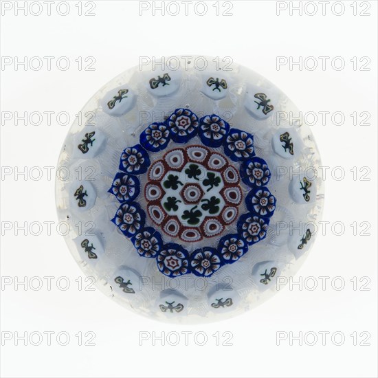 Paperweight, c. 1846–55, Baccarat, France, founded 1764, Lunéville, Glass, Diam. 7.6 cm (3 in.), Vondel, n.d., Cornelis Visscher, Dutch, c. 1629-1658, Holland, Engraving on ivory paper, 266.7 x 215.9 mm