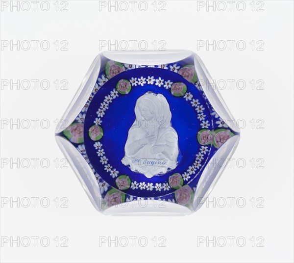 Paperweight, c. 1846–55, Clichy, France, 1837-1885, Clichy, Glass, Diam. 7.6 cm (3 in.)