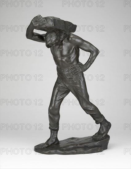 The Street Porter, c. 1890, Constantin Emile Meunier, Belgian, 1831-1905, Belgium, Bronze, dark brown patina, 57.5 × 35.6 × 19.7 cm (22 5/8 × 14 × 7 3/4 in.)