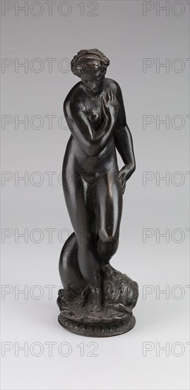 Aphrodite, c. 1570, Girolamo Campagna (Workshop of), Italian, 1549-before 1625, Italy, Bronze, dark brown patina, 28 1/2 x 6 x 7 3/4 in. (72.4 x 15.2 x 19.7 cm)