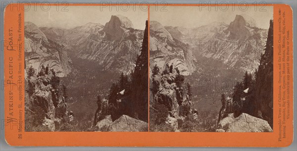 The Domes from Moran Point, Yosemite, 1861/76, Carleton Watkins, American, 1829–1916, United States, Albumen print, stereo, from the series "Watkins' Pacific Coast