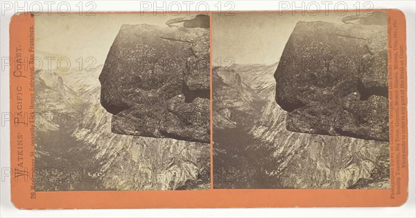 Yenaya Canyon from Glacier Point, Yosemite, 1861/76, Carleton Watkins, American, 1829–1916, United States, Albumen print, stereo, from the series "Watkins' Pacific Coast