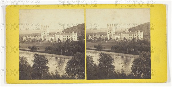 Balmoral Castle, mid–19th century, G. W. Wilson, Scottish, 1823–1893, Scotland, Albumen print, stereo, 7.6 x 7 cm (each image), 8.5 x 17.4 cm (card)