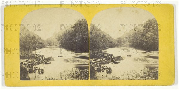 The Rock called Dovedale Church, In the distance, n.d., W. Woodward, English, active mid-19th century, England, Albumen print, stereo, 7.5 × 7 cm (each image), 8.4 × 17.4 cm (card)