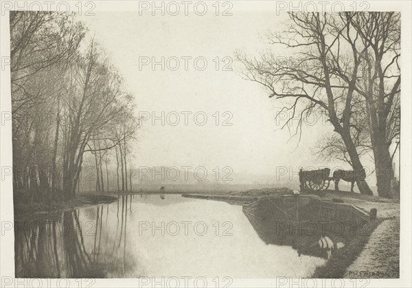 The Compleat Angler, 1880s, Peter Henry Emerson, English, born Cuba, 1856–1936, England, Photogravure, plate XII from the album "The Compleat Angler or the Contemplative Man's Recreation, Volume I" (1888), edition 109/250, 12.7 × 18.5 cm (image), 14.7 × 20.2 cm (paper), 24.8 × 32 cm (album page)