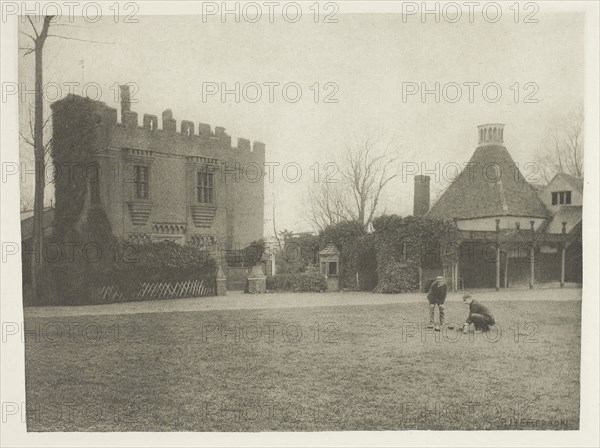 The Old Rye House, 1880s, Peter Henry Emerson, English, born Cuba, 1856–1936, England, Photogravure, plate XIII from the album "The Compleat Angler or the Contemplative Man's Recreation, Volume I" (1888), edition 109/250, 12.9 × 17.2 cm (image), 15.3 × 19.1 cm (paper), 24.6 × 32 cm (album page)