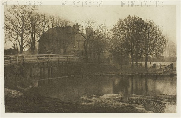 The Ferry Boat Inn, Tottenham, 1880s, Peter Henry Emerson, English, born Cuba, 1856–1936, England, Photogravure, plate XXVIII from the album "The Compleat Angler or the Contemplative Man's Recreation, Volume II" (1888), edition 109/250, 12.6 × 20 cm (image), 14.8 × 21.4 cm (paper), 24.3 × 32 cm (album page)