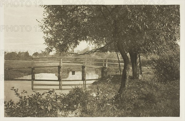 On the Sow, Near Walton’s House at Shallowford, 1880s, Peter Henry Emerson, English, born Cuba, 1856–1936, England, Photogravure, plate XXXI from the album "The Compleat Angler or the Contemplative Man's Recreation, Volume II" (1888), edition 109/250, 13 × 20.3 cm (image), 15.6 × 22.5 cm (paper), 24.4 × 32 cm (album page)