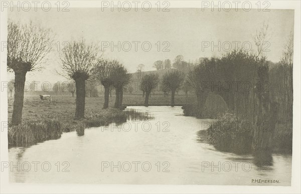 Mouth of the River Ash, 1880s, Peter Henry Emerson, English, born Cuba, 1856–1936, England, Photogravure, plate IV from the album "The Compleat Angler or the Contemplative Man's Recreation, Volume I" (1888), edition 109/250, 12.5 × 20.1 cm (image), 15.4 × 22.3 cm (paper), 24.3 × 32 cm (album page)