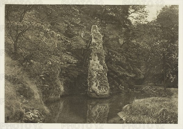 Pike Pool, Beresford Dale, 1880s, Peter Henry Emerson, English, born Cuba, 1856–1936, England, Photogravure, plate L from the album "The Compleat Angler or the Contemplative Man's Recreation, Volume II" (1888), edition 109/250, 13.8 × 20.2 cm (image), 16.5 × 22.5 cm (paper), 24.7 × 31.7 cm (album page)