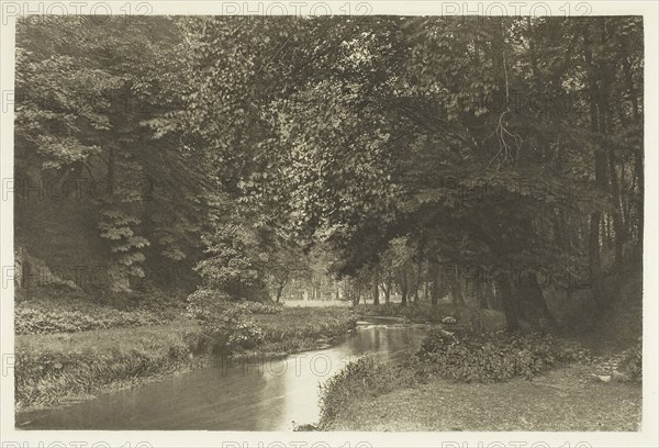 In Beresford Dale, 1880s, Peter Henry Emerson, English, born Cuba, 1856–1936, England, Photogravure, plate LII from the album "The Compleat Angler or the Contemplative Man's Recreation, Volume II" (1888), edition 109/250, 13.7 × 20.5 cm (image), 15.6 × 22.5 cm (paper), 24.7 × 31.8 cm (album page)