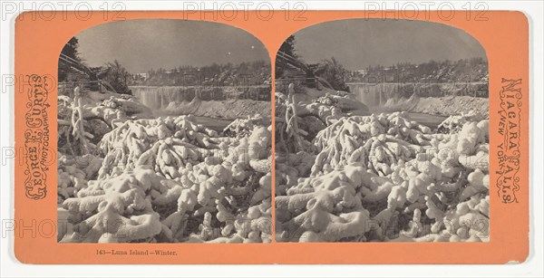 Luna Island, Winter, 1860/1900, George E. Curtis, American, 1830–1910, United States, Albumen print, stereo, No. 143 from the series "Niagara Falls, New York