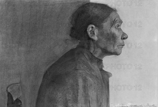 Portrait of a Peasant Woman, 1898/99, Paula Modersohn-Becker, German, 1876-1907, Germany, Charcoal on cream wove paper, 467 x 654 mm