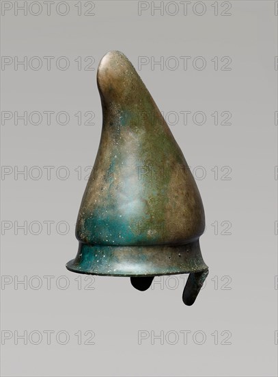Helmet, 4th century BC, Greek, ancient Macedon, Greece, Macedonia, Bronze, 35.6 × 19.4 × 30.5 cm (14 × 7 5/8 × 12 in.)