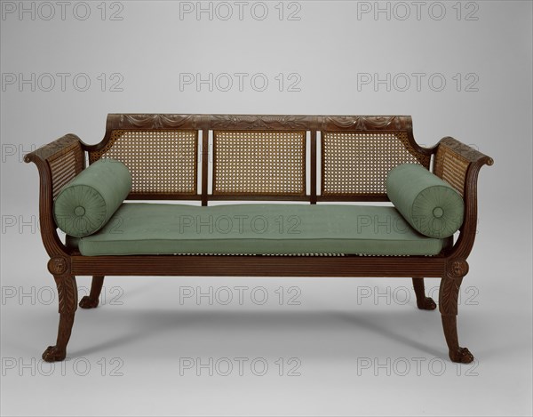 Settee, 1815/20, American, 18th/19th century, New York, New York City, Mahogany with caning, 90.2 × 183.3 × 58.4 cm (35 1/2 × 72 3/8 × 23 in.)