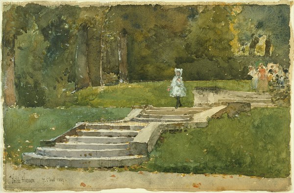 Saint-Cloud, 1889, Childe Hassam, American, 1859-1935, United States, Watercolor on paper, 180 x 275 mm