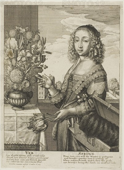 Spring, 1641, Wenceslaus Hollar, Czech, 1607-1677, Bohemia, Etching on off white laid paper, 250 × 182 mm (plate), 255 × 186 mm (sheet)