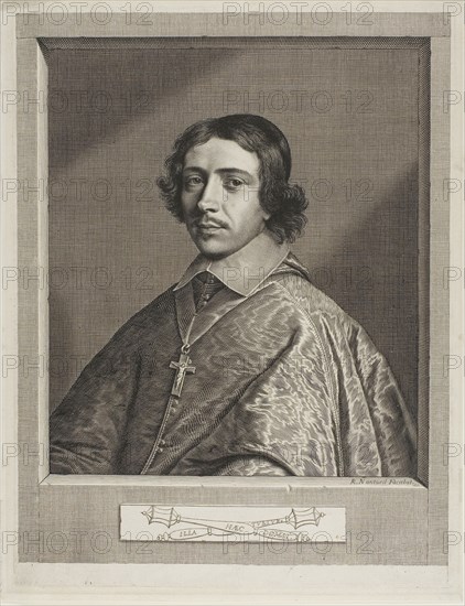 Cardinal de Retz, 1650, Robert Nanteuil, French, 1623-1678, France, Engraving on paper, 320 × 243 mm (plate), 335 × 255 mm (sheet)