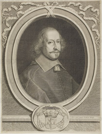 Cardinal Mazarin, c. 1654, Robert Nanteuil, French, 1623-1678, France, Engraving on paper, 337 × 255 mm (plate), 343 × 261 mm (sheet)