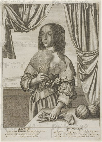 Summer, 1641, Wenceslaus Hollar, Czech, 1607-1677, Bohemia, Etching on gray wove paper, 245 × 177 mm (plate), 250 × 180 mm (sheet)