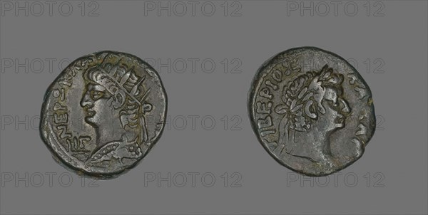 Tetradrachm (Coin) Portraying Emperor Nero, AD 54/68, Roman, minted in Alexandria, Egypt, Egypt, Billon, Diam. 2.5 cm, 13.05 g