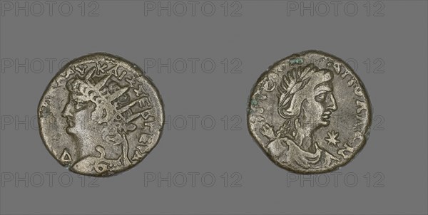 Tetradrachm (Coin) Portraying Emperor Nero, AD 54/68, Roman, minted in Alexandria, Egypt, Egypt, Billon, Diam. 2.4 cm, 12.83 g