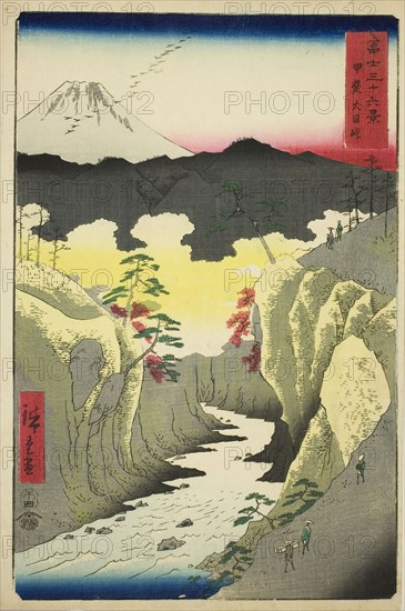 Inume Pass in Kai Province (Kai Inume toge), from the series Thirty-six Views of Mount Fuji (Fuji sanjurokkei), 1858, Utagawa Hiroshige ?? ??, Japanese, 1797-1858, Japan, Color woodblock print, oban