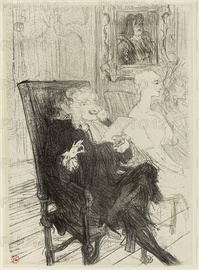 Truffier and Moreno, in Les Femmes Savantes, 1893, published 1894, Henri de Toulouse-Lautrec, French, 1864-1901, France, Lithograph on cream wove paper, 274 × 271 mm (image), 378 × 279 mm (sheet)
