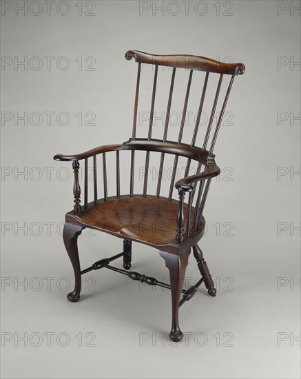 High-Back Windsor Chair, c. 1760, American, 18th century, Philadelphia, Philadelphia, Walnut, 109.2 × 65.7 × 43.2 cm (43 × 23 7/8 × 17 in.)
