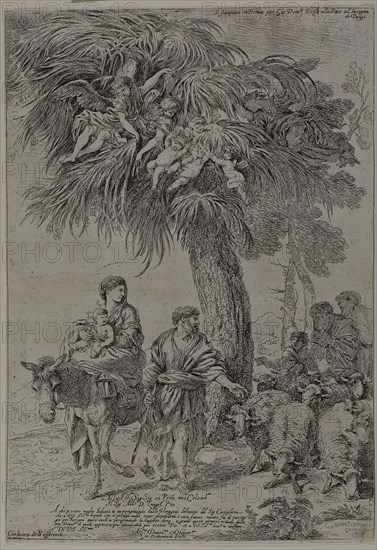 The Flight into Egypt, 1648, Giovanni Benedetto Castiglione, Italian, 1609-1664, Italy, Etching on paper, 295 x 206 mm (image), 298 x 206 mm (sheet)