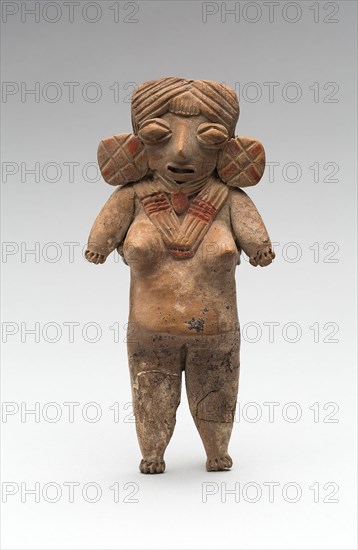 Female Figurine, 500/300 B.C., Chupícuaro, Guanajuato or Michoacán, Mexico, Guanajuato state, Ceramic and pigment, H. 19 cm (7 1/2 in.)