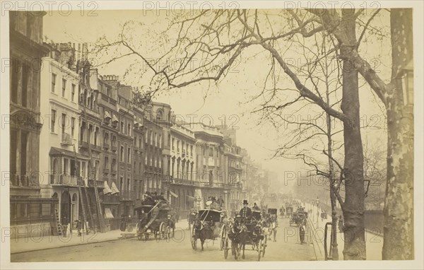 Piccadilly, 1850–1900, probably English, 19th century, England, Albumen print, from the album "Views of London