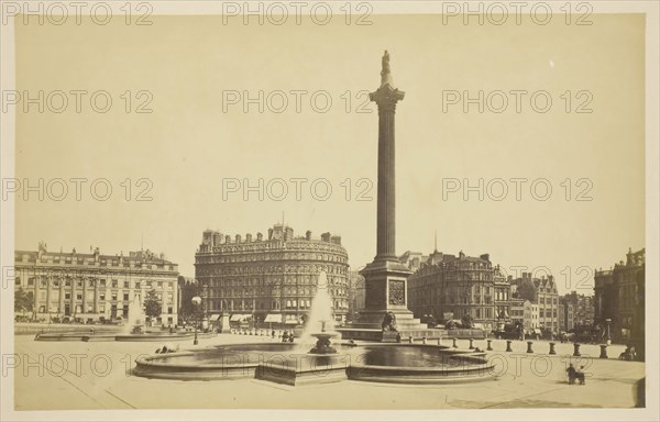 Trafalgar Square, 1850–1900, probably English, 19th century, England, Albumen print, from the album "Views of London