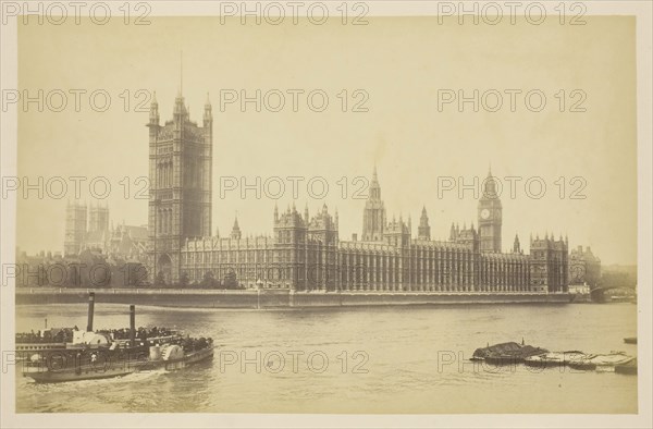 Houses of Parliment, 1850–1900, probably English, 19th century, England, Albumen print, from the album "Views of London