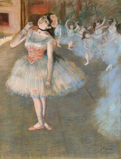 The Star, 1879/81, Edgar Degas, French, 1834-1917, France, Pastel on cream wove paper, edge mounted on board, 733 × 574 mm