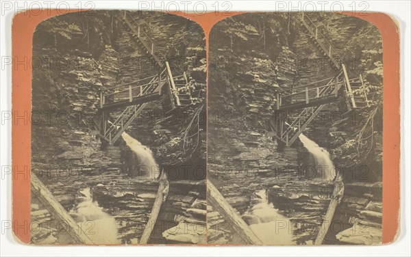 Central Gorge and Jacob’s Ladder, 1860/99, G. F. Gates, American, active 1860s–1890s, United States, Albumen print, stereo, No. 157 from the series "Havana Glen Scenery