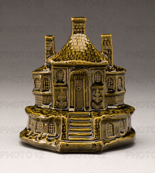 Chimney Ornament, 1887, England, Staffordshire, Staffordshire, Glazed earthenware with polychrome enamel decoration, 12 x 11 x 8.2 cm (4 3/4 x 4 15/16 x 3/4 in.)