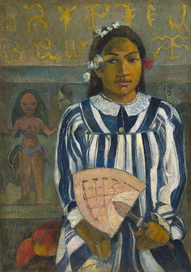 Merahi metua no Tehamana (Tehamana Has Many Parents or The Ancestors of Tehamana), 1893, Paul Gauguin, French, 1848-1903, France, Oil on jute canvas, 75 × 53 cm (29 1/2 × 20 7/8 in.)