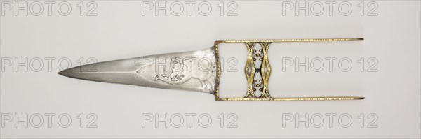 Dagger (Katar), 17th century, India, Rajasthan, India, Steel and gold, 47 x 8.8 x 1.7 cm (18 1/2 x 3 1/2 x 11/16 in.)