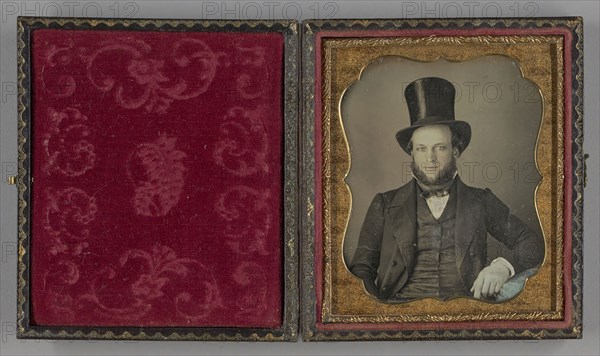 Untitled, 1839/60, American, 19th century, United States, Daguerreotype, 8.3 x 7 cm (plate), 9.3 x 8.1 x 1.5 cm (case), Untitled, c. 1850, Knapp, American, active 1850s, United States, Daguerreotype, 8.3 x 7 cm (plate), 9.3 x 8 x 1.3 cm (case)