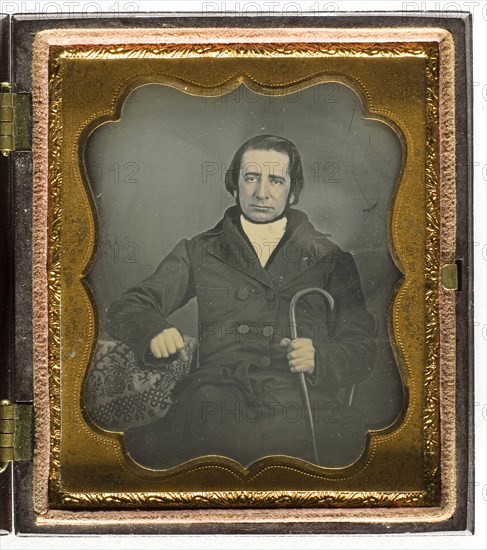 Untitled, 1839/60, 19th century, Unknown Place, Daguerreotype, 8.3 x 7 cm (plate), 9.5 x 8.4 x 2 cm (case)