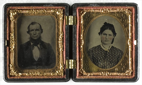 Untitled, n.d., American, 19th century, United States, Daguerreotypes, 6.4 x 5.1 cm (each plate), 7.6 x 6.5 x 1.8 cm (case)