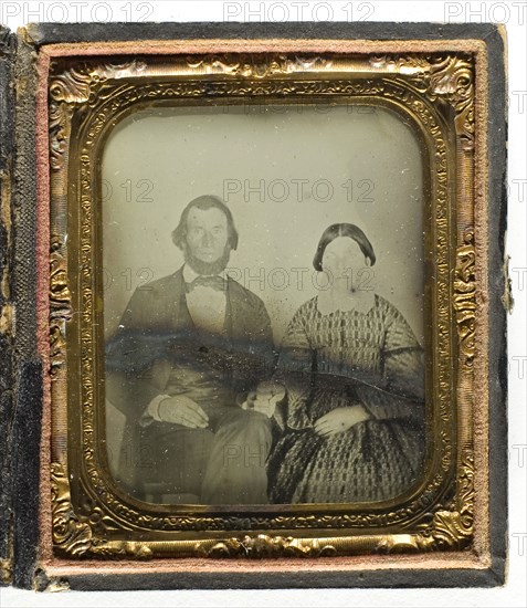 Untitled (Portrait of a Man and Woman), 1855/75, 19th century, Unknown Place, Ambrotype, 8.3 x 7 cm (plate), 9.2 x 8 x 1.6 cm (case)