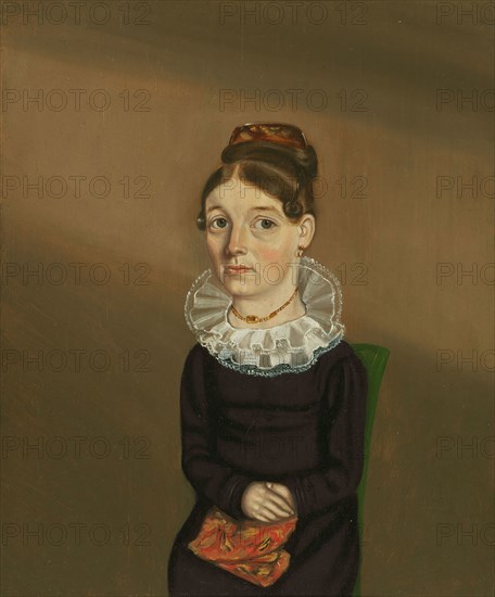 Mrs. William Bonham (Ann Warford), March 6, 1825, William Bonnell, American, 1804–1865, United States, Oil on panel, 30.5 × 24.9 cm (12 × 9 13/16 in.)