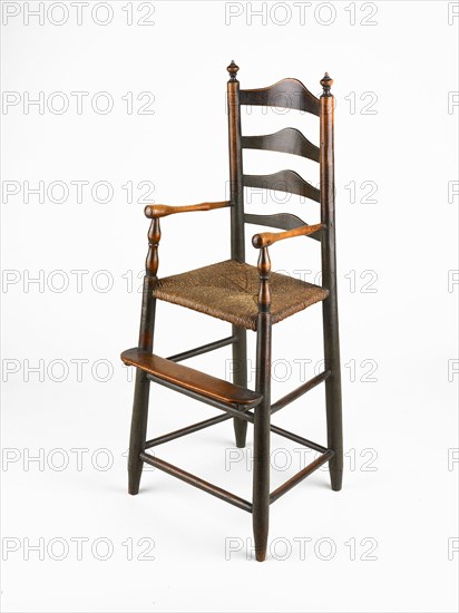 High Chair, 1740/75, American, 18th century, Pennsylvania, Pennsylvania, Walnut, 94 × 33 × 28.5 cm (37 × 13 × 11 1/4 in.)