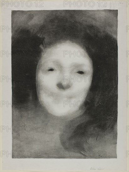 Elise Smiling, 1895, Eugène Carrière, French, 1849-1906, France, Lithograph in black on white chine, 331 × 235 mm (image), 380 × 280 mm (sheet)